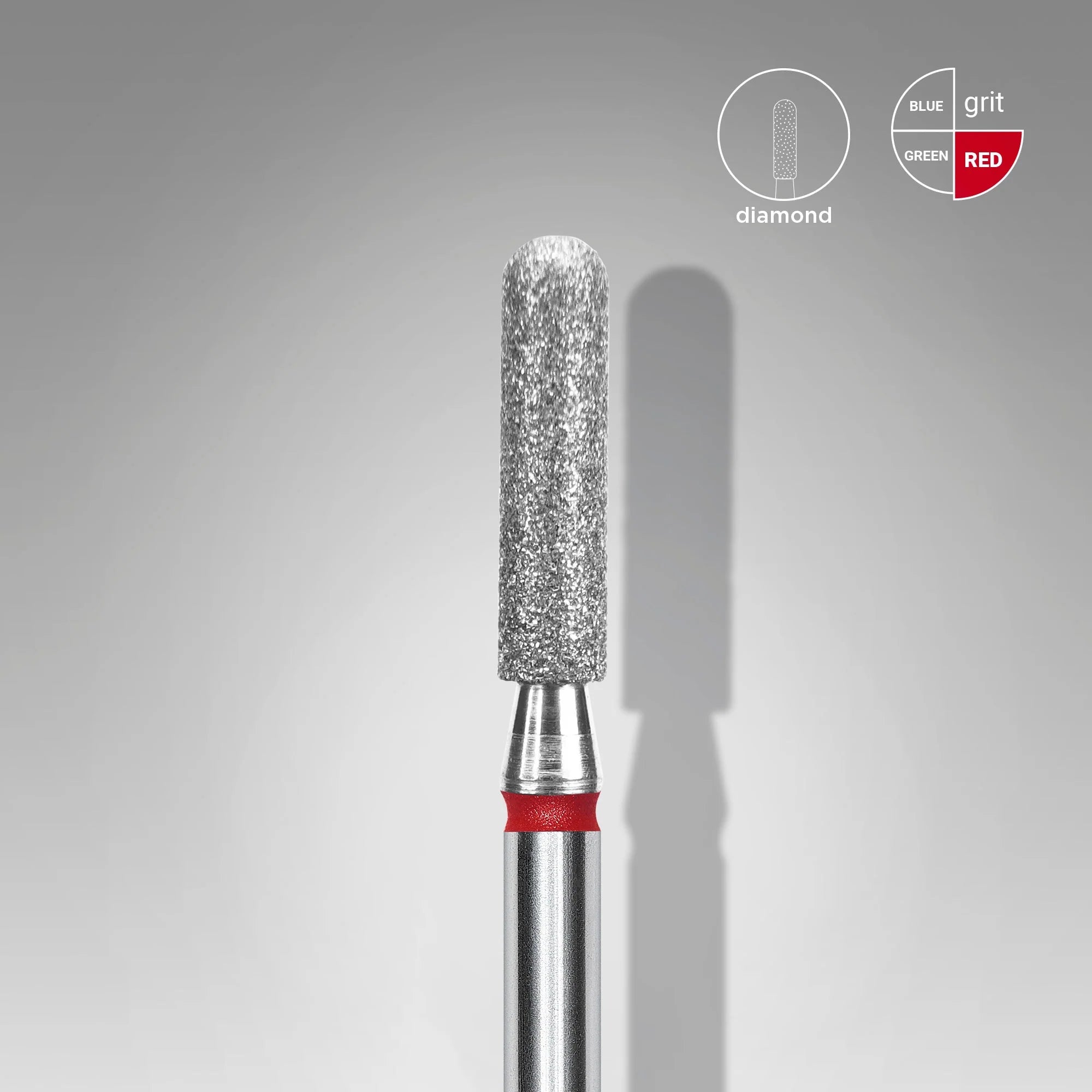 Diamond nail drill bit rounded cylinder red EXPERT head diameter 2,5 mm / working part 10 mm image 0